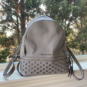grey michael kors backpack